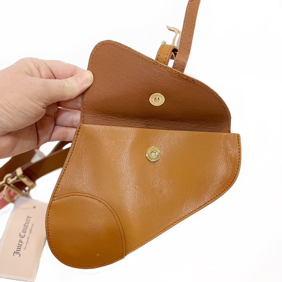 NWT Juicy Couture Cognac Belted Saddle Bag/Fanny Pack, Sz Lg/X-Lg - Picture 12 of 16